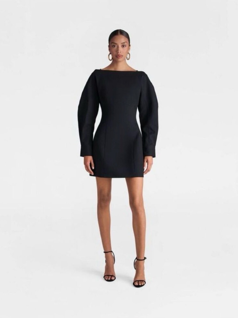 KBB by Kahlana - Elegant Black Off-Shoulder Long-Sleeve Dress